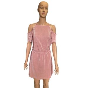 Ultra Flirt Blush Cold Shoulder Mini Dress